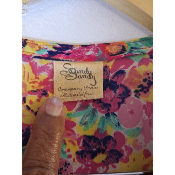 Vtg SANDY SANDY 80'S Floral Print Dress Sz S Ruffles Easter Spring Retro Fairy - Picture 3 of 11